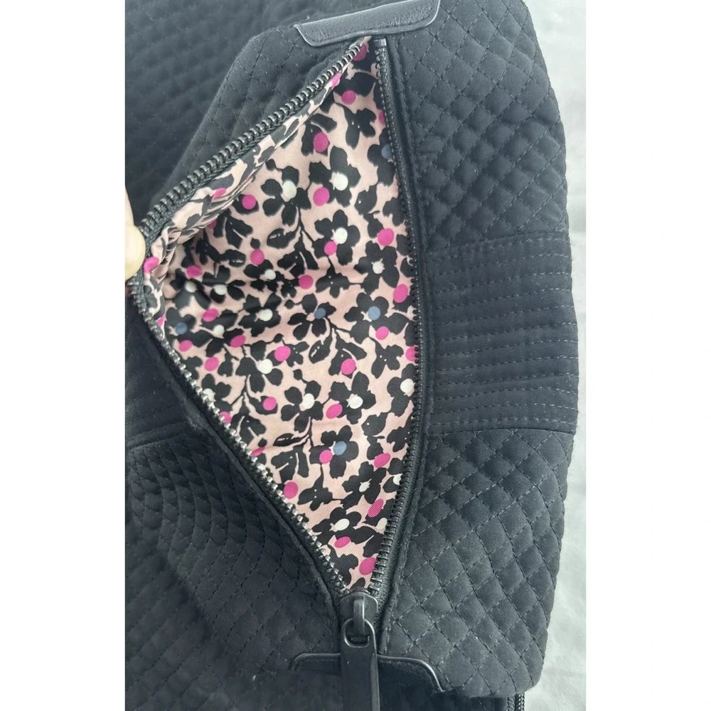 Vera Bradley Change It Up Backpack in Black Quilted Fabric Zip Closure‎